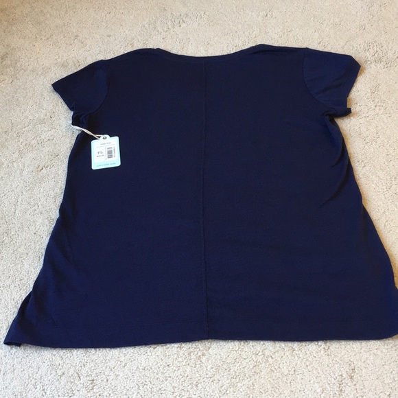 DEPT222-NWT Ladies PL-Navy Blue Top - Picture 4 of 8